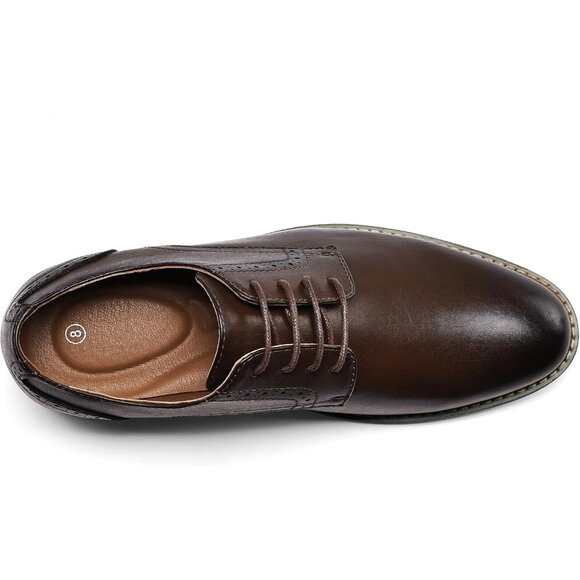 Men\'s Dark Brown Shoes Formal Classic Business Lace up Oxford Shoes Wide Width